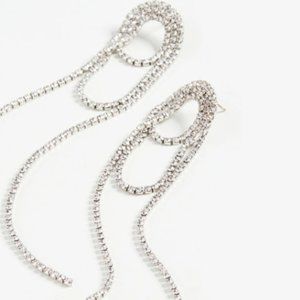 Anthropologie Shashi "Vroom" Long Rhinestone Earrings